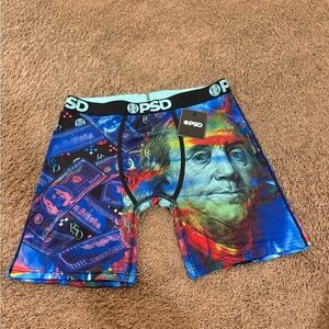 PSD Men’s Multicolor Money-Print Boxer Briefs - Blue/Green/Red